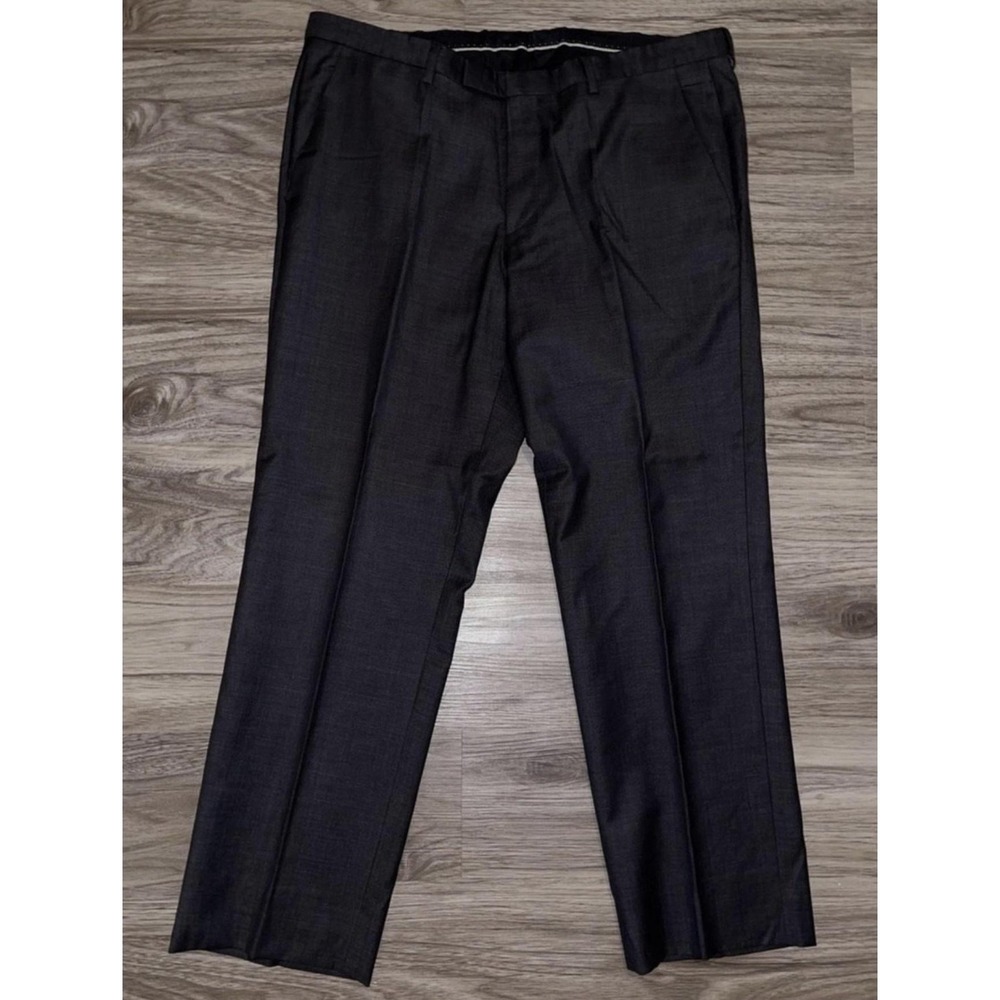 Hugo Boss Dress Pants Mens 38x32 Gray The Jam75 Sharp3 Slim Fit Straight Leg
